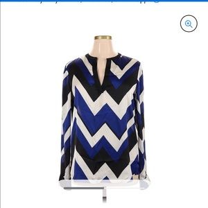 Ralph Lauren black, white, and blue chevron long sleeve -Large, great condition